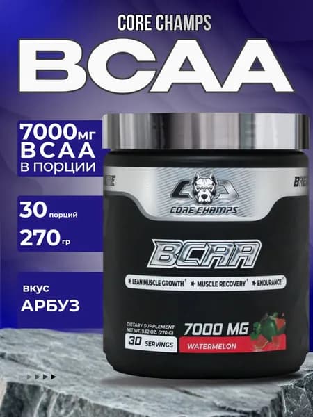 CORE CHAMPS BCAA 2:1:1 аминокислоты для тренировок и восстановления, порошок без сахара, 30 порций 9