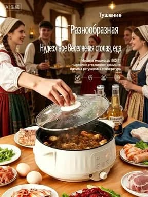 Многофункциональная электрическая сковорода гриль с антипригарным покрытием