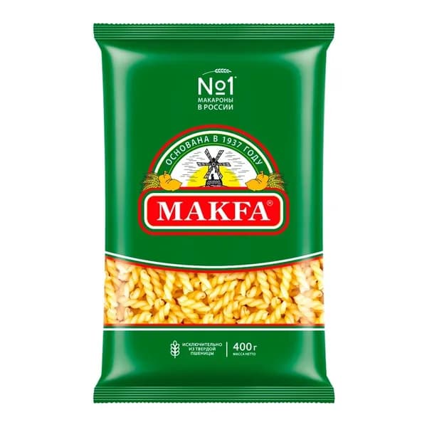 Makfa Макароны Косички, 400 гр, 1 уп