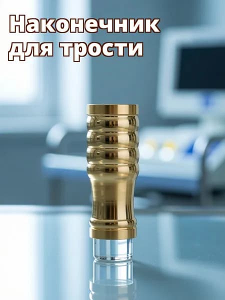 Золотистый резиново-латунный наконечник для трости, набор из