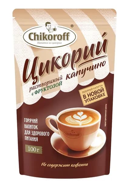 Chikoroff Цикорий, напиток капучино, 100 гр, 1 упаковка.