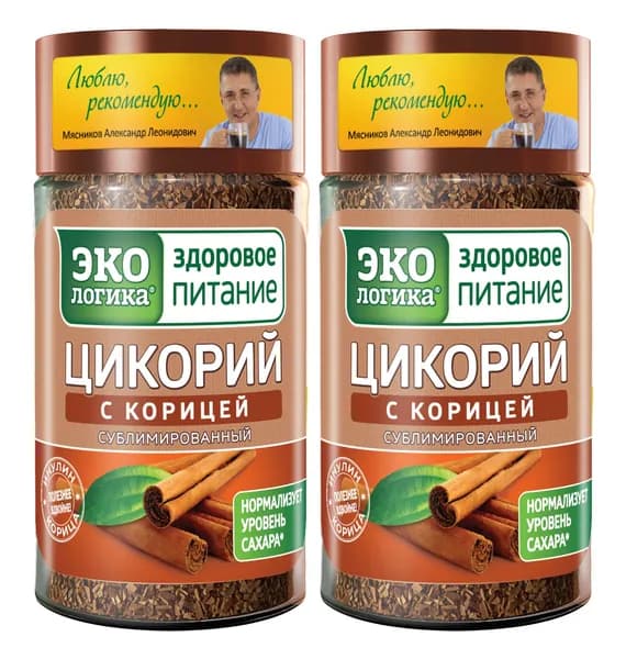 Цикорий Экологика с корицей, сублимированный в банке, 85г х 2шт
