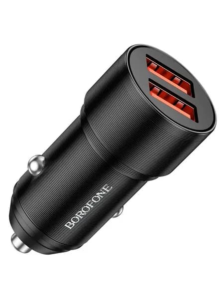 Автомобильное зарядное устройство Borofone BZ19, 2.4А, 2USB, черный / зарядка в прикуриватель