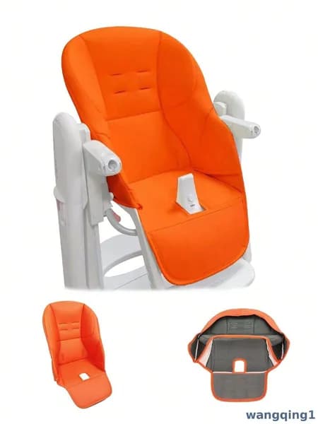 Чехол из эко-кожи на стульчик Peg-Perego Tatamia/Голубой-оранжевый