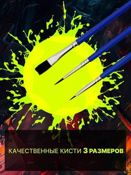 UNICORN Набор кистей для рисования Плоская, 3 шт.