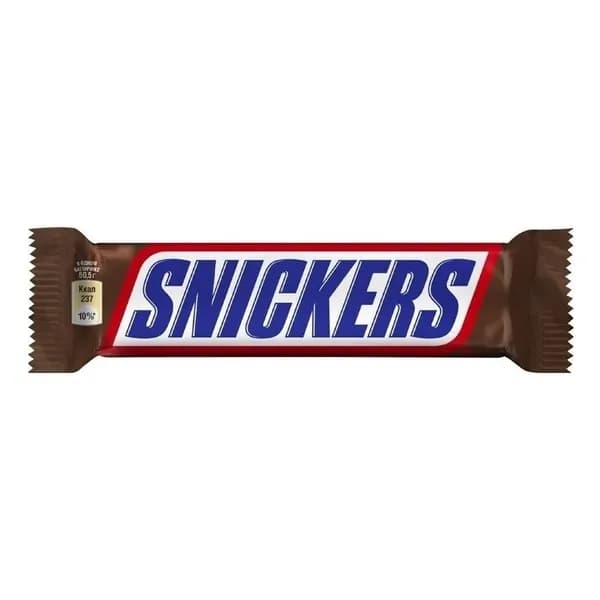 Батончик Snickers шоколадный с нугой-карамелью-арахисом 50,5 г