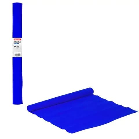 Бумага гофрированная/креповая, 32 г/м2, 50х250 см, синяя, в рулоне, brauberg, ,(набор из 1 шт)