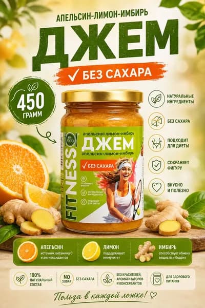 Джем апельсин-лимон-имбирь 450г