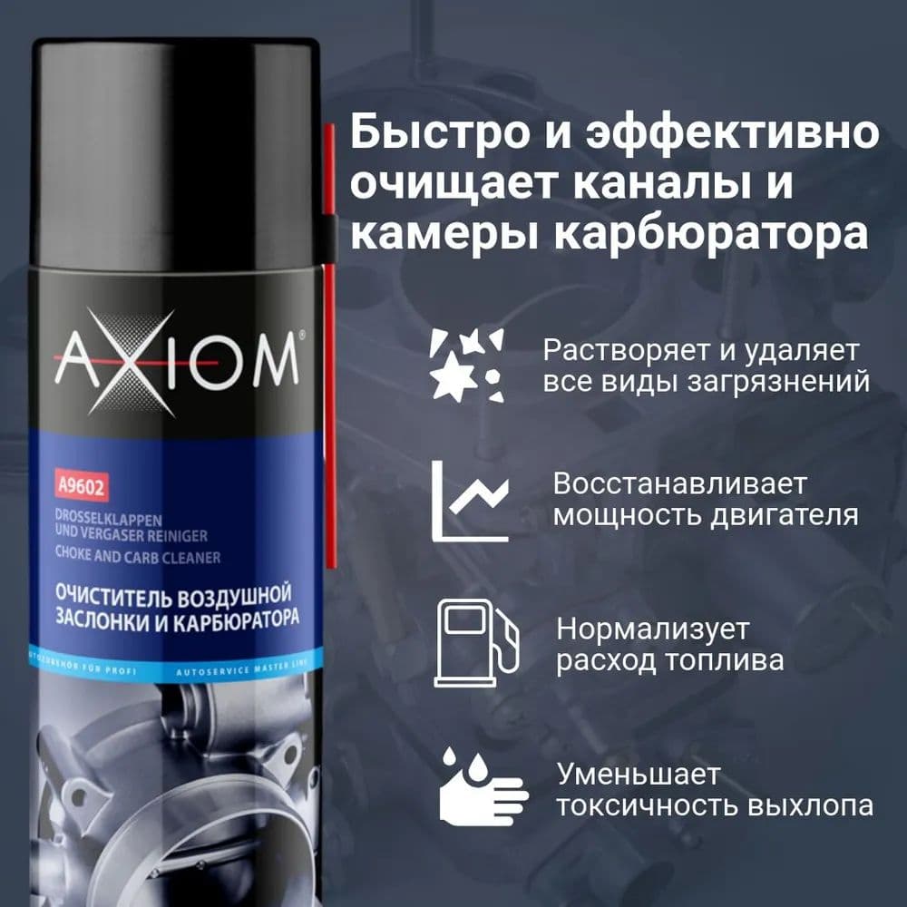 Очиститель Воздушной Заслонки И Карбюратора Axiom 650 Мл. A9602