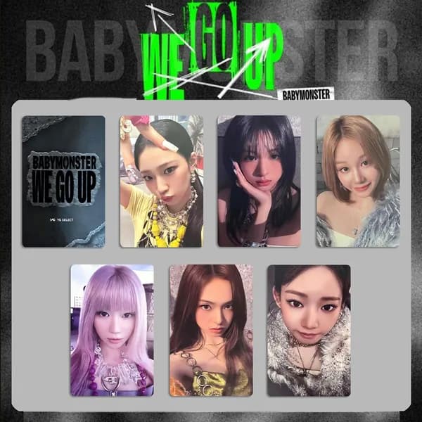 Карточки BABYMONSTER WE GO UP Набор кпоп карты Коллекционная карточка 5.4*8.6cm 6 шт