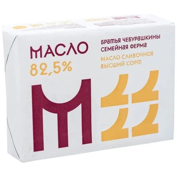 Масло сладкосливочное Братья Чебурашкины Традиционное несолёное 82.5%, 200г