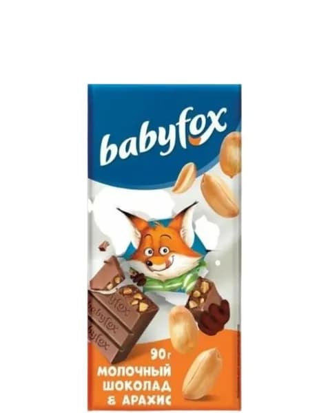 BabyFox Молочный шоколад с арахисом, 90 г /