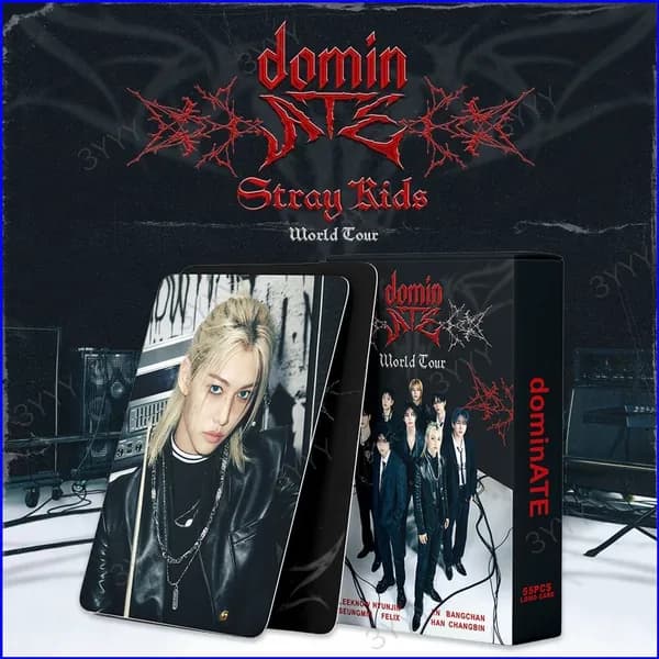 Эксклюзивный набор из 55 карточек LOMO с плакатом DOMINATE от Stray Kids для поклонников KPOP, включающий фотоальбом MINI ATE и поздравительные открытки SKZ