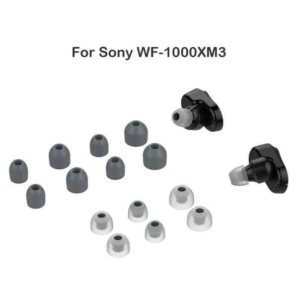силиконовые накладки для наушников Sony WF-1000XM3, серые, толстые