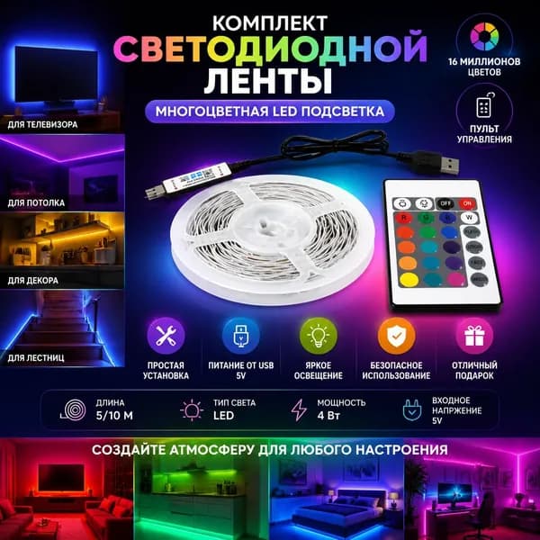 Светодиодная лента, 1 шт
