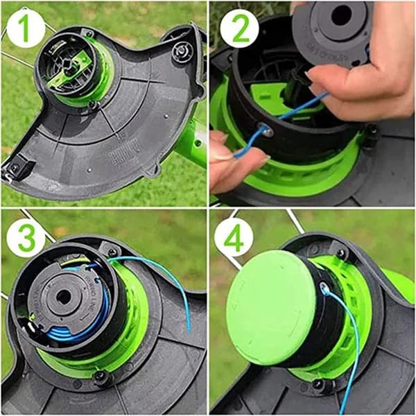 Комплект из 3 катушек лески для триммера Greenworks 20V 24V (артикулы 29252 и 29092).