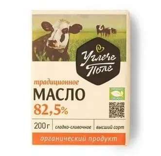 Масло сладкосливочное органическое 82,5%, Углече Поле , 200 г