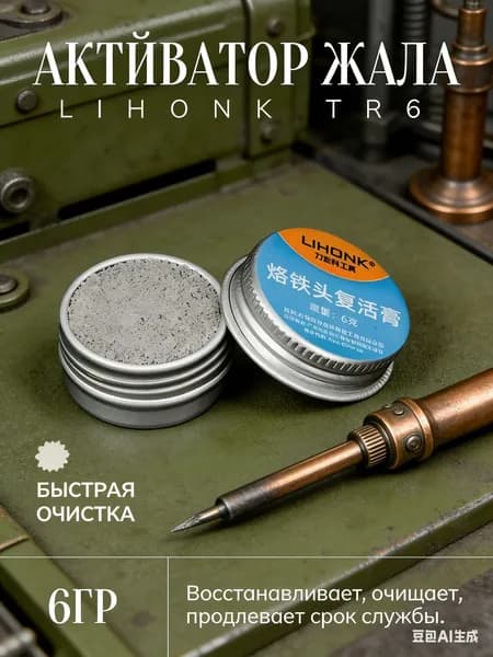 Активатор жала паяльника, средство для очистки и восстановления паяльного жала, 6гр.