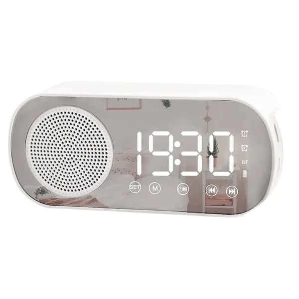 Цифровой светодиодный будильник с FM-радио и Bluetooth-динамиком, 3 уровня яркости, режим затемнения, часы повтором совместим декора