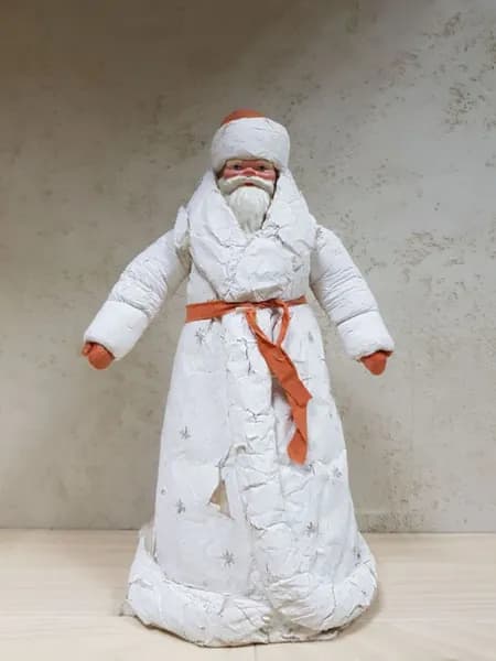 Винтажная игрушка-фигурка "Дед Мороз". Бумага. СССР, 1970-е.