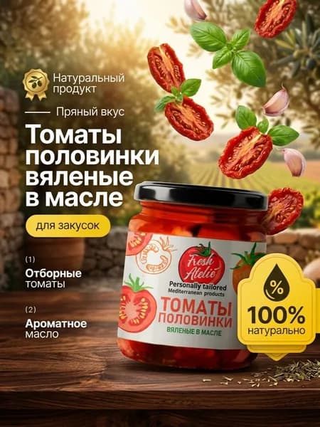 Томаты "Fresh Atelie" вяленые половинки в масле