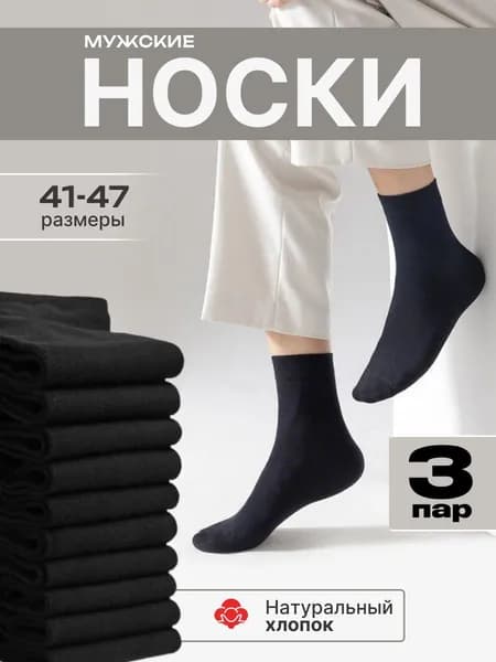 Носки мужские, 3 пары