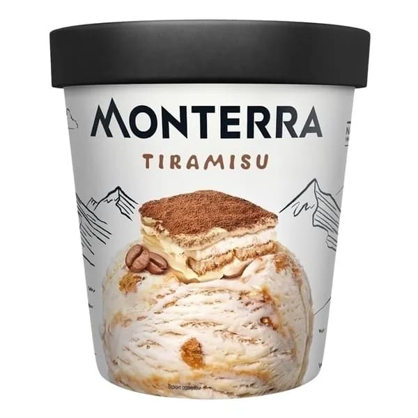 Мороженое пломбир Monterra тирамису БЗМЖ 277 г