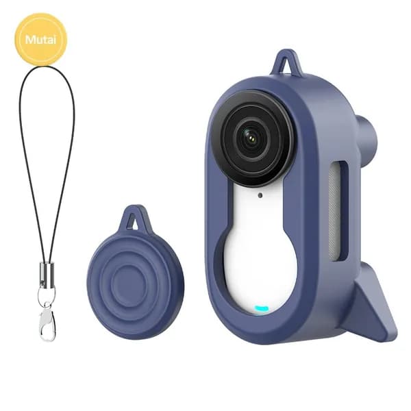 Чехол для Insta360 GO3S и GO3 из силикона тёмно-синего цвета