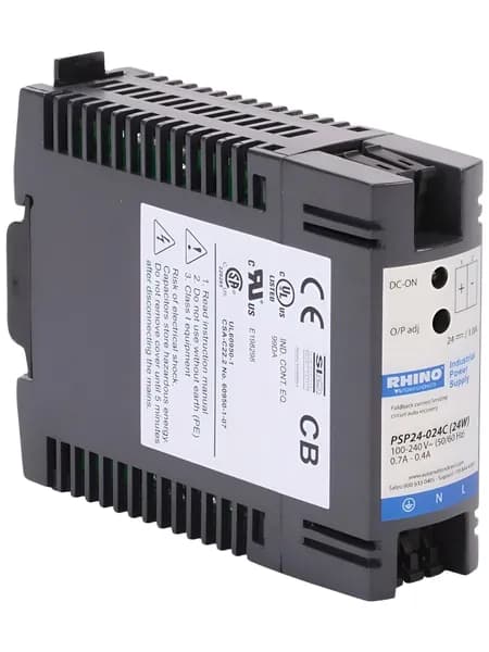 PSP24-024C RHINO, Импульсный источник питания: выход 24...28 В пост. тока, 1 А, 24 Вт.