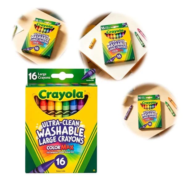Восковые карандаши Crayola, 24 цвета, увеличенного размера, моющиеся