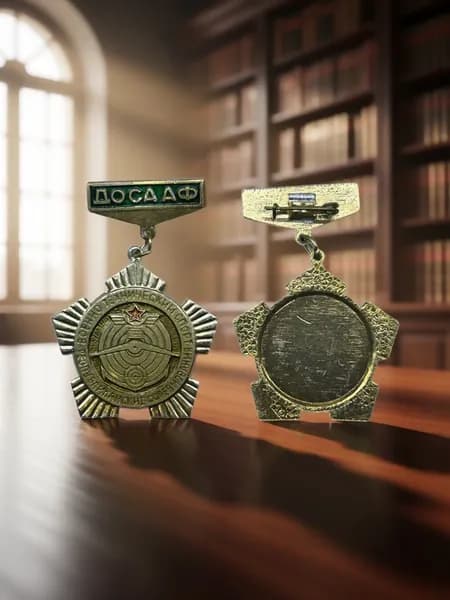 Знак ДОСААФ. Военно-технический спорт. Республиканские соревнования. Алюминий, на булавке. Советский значок.