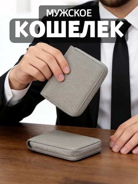 Высококачественный стильный лаконичный кошелек из искусственной кожи унисекс, предназначенный для хранения карт и мелочей.