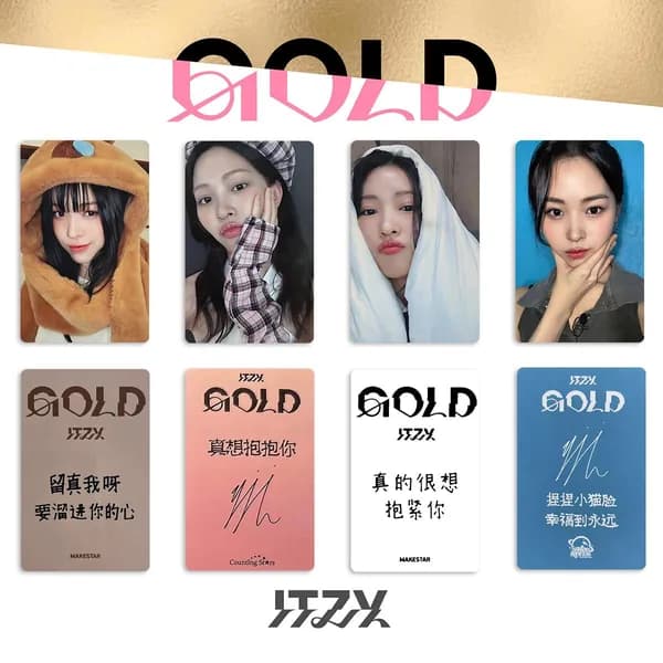 Карточки ITZY альбом карты GOLD CHAERYEONG k-pop карточки коллекционные 54 * 86 мм 4 шт