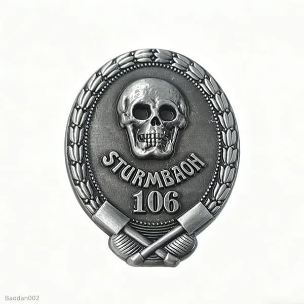 Шеврон/Знак Штурмовая бригада 106 (Австро-Венгрия). Металлический значок на липучке. Винтаж. Подарок.