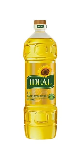 Масло подсолнечное IDEAL рафинированное дезодорированное, 1л