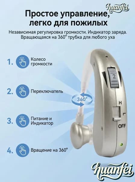Слуховой аппарат,слуховой аппарат для пожилых с зарядным устройством,подарок бабушке Подарок для старших родных