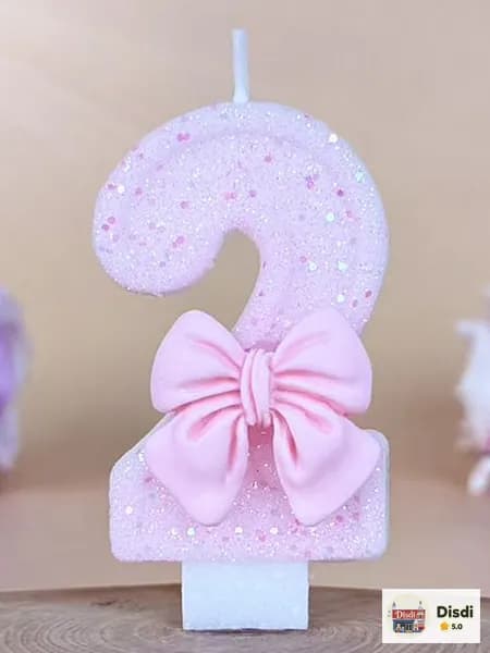 Свечи для торта цифра 0 "2", 7.5 см х 4 см, 1 шт