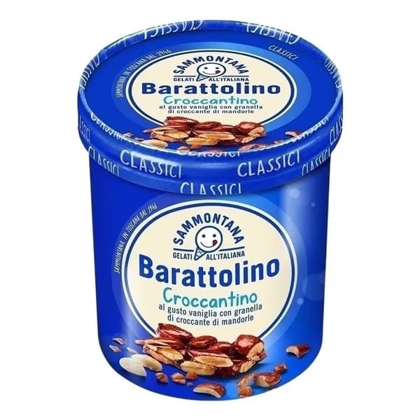 Мороженое Sammontana Barattolino Croccantino с кусочками миндаля СЗМЖ 500 г