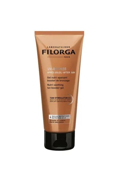 Filorga UV-Bronze After Sun Гель после загара 200 мл. Антивозрастной уход для лица и тела, усилитель стойкого загара с гиалуроновой кислотой и питательными маслами, глубокое увлажнение кожи.