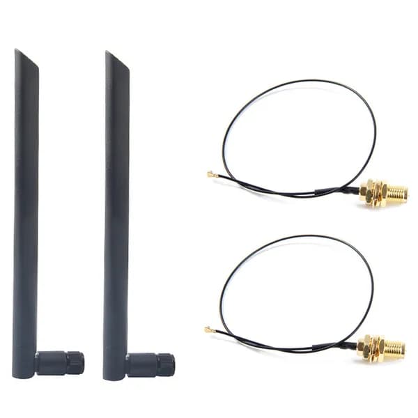 Двухдиапазонная 6Dbi беспроводная WiFi антенна RP-SMA+MHF4 кабель-пигтейл для AX200 AC9260 NGFF M.2 карты WIFI/WLAN модули