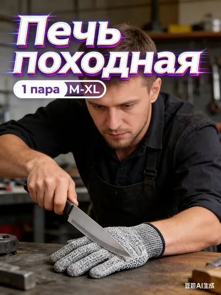 Перчатки защитные от порезов, многоцелевые рабочие перчатки для кухни и производства, комплект 2 пары