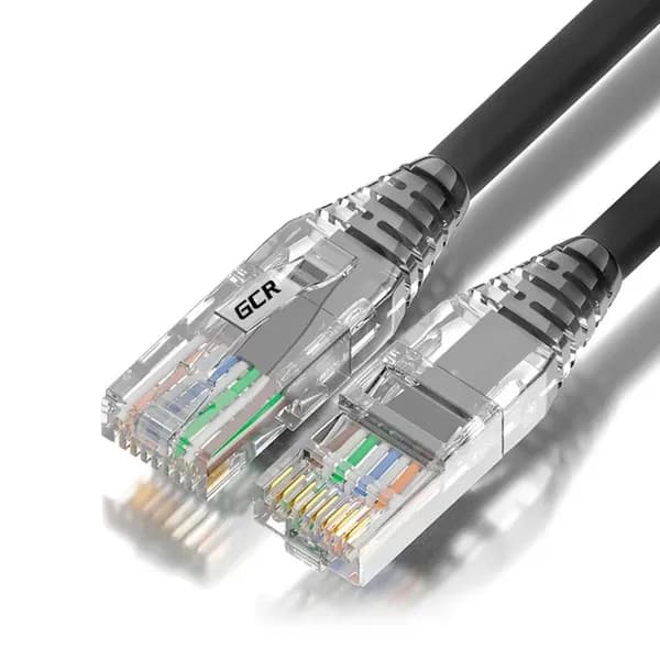 Короткий сборный патч-корд 50см Lan кабель для интернета GCR LSZH КАТ.5e ethernet high speed 1 Гбит/с UTP RJ45 малодымный черный