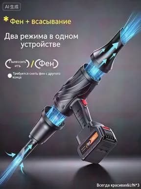 Комплект насадок для воздуходувки (пылесборник, HEPA фильтр, 2 сопла), превращает ветродуйку в ручной пылесос дл