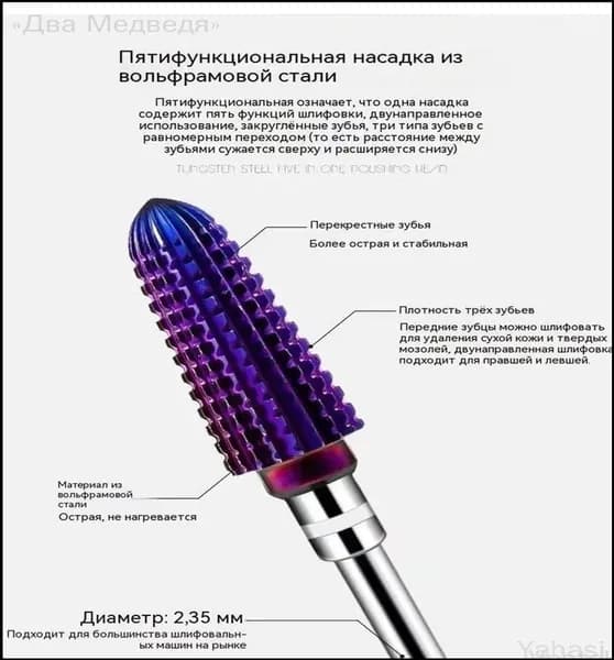 Фреза твердосплавный конус "Метеор" реверсивный для сверхбыстрого снятия покрытия МЯГКОГО абразива-ии