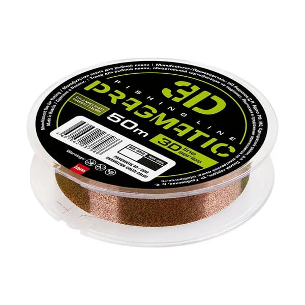 Леска для рыбалки Хамелеон зеленая PRAGMATIC 3D 50M CHAMELEON GREEN 0.2 мм