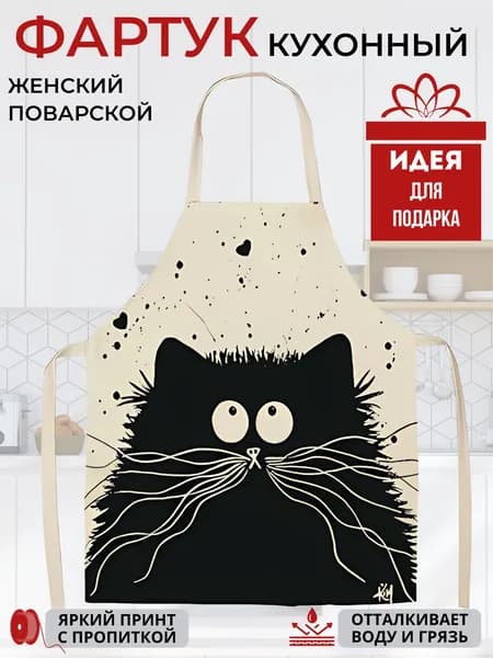 Kitchenfun Фартук кухонный  1шт, 1 кот