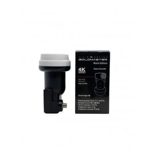 Спутниковый конвертер GoldMaster GM-141C, 1 выход, круговая поляризация (для Триколора, НТВ+). Уровень шума 0,1дБ.