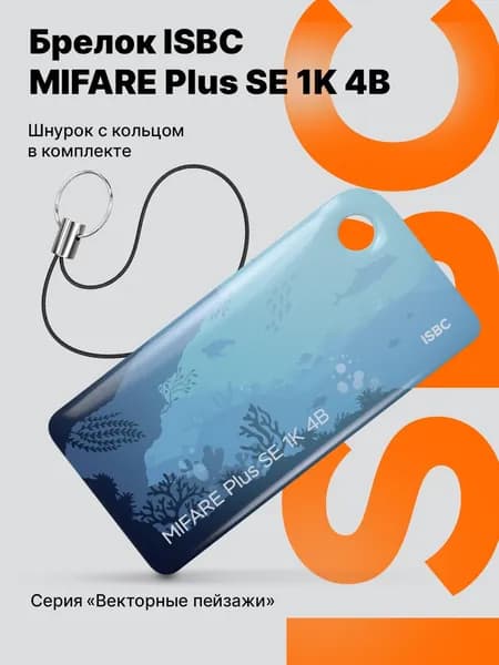 Ключ-карта RFID-брелок MIFARE Plus SE 1K 4B ISBC для домофонов и СКУД, Океан
