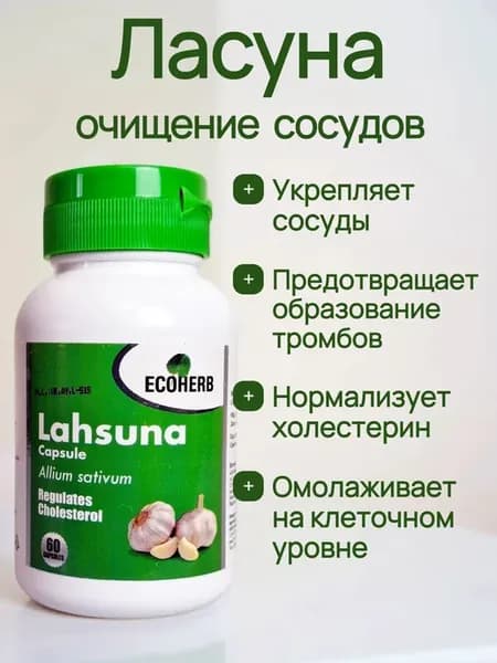 Ласуна для Очищения сосудов, снижения холестерина БАД Экохер…