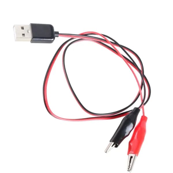 USB-кабель для зарядки и тестирования с двумя зажимами